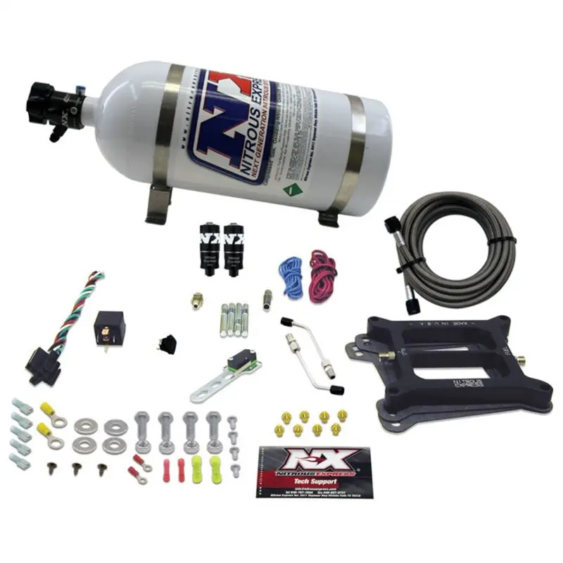 Nitrous Express Hitman Plus 4-Barrel Nitrous System – 4150 Flange, 50–200 Hp Range, Includes 10Lb Bottle 2