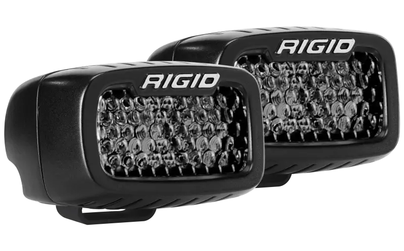 Rigid Industries Sr-M Pro Midnight Edition Led Light Pair – Spot + Diffused Beam Pattern 1
