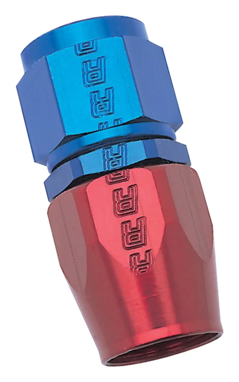 Russell Performance -6 An Stainless Steel Straight Hose End – Red And Blue Anodized Full-Flow Fitting 1