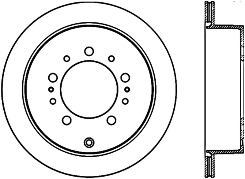 Stoptech Cryo-Treated Slotted Rear Rotor For 2008–2013 Lexus Lx450/Lx470/Lx570 & 2007–2012 Toyota Tundra (Right Side) 1