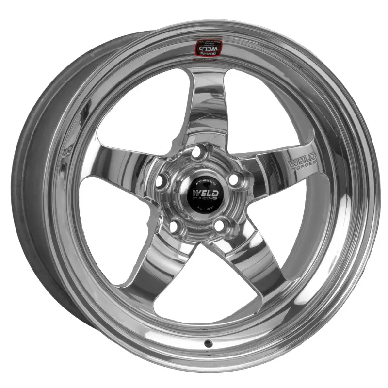 Weld S71 Drag Racing Wheel – 17X8.5", 5X4.75" Bolt Pattern, 5.2" Backspace, Polished Finish (High-Pad, Non-Beadlock) 1